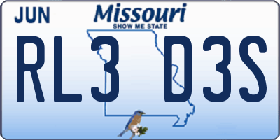 MO license plate RL3D3S