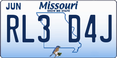 MO license plate RL3D4J
