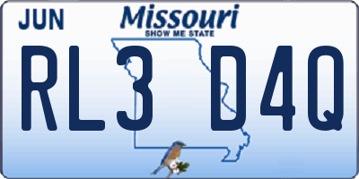 MO license plate RL3D4Q
