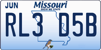 MO license plate RL3D5B