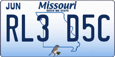 MO license plate RL3D5C