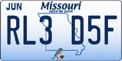 MO license plate RL3D5F