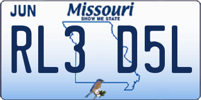 MO license plate RL3D5L