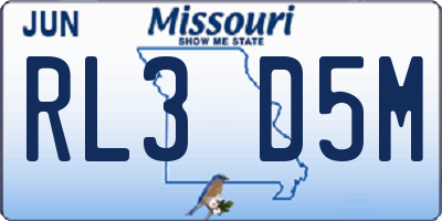 MO license plate RL3D5M