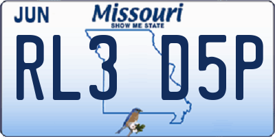 MO license plate RL3D5P
