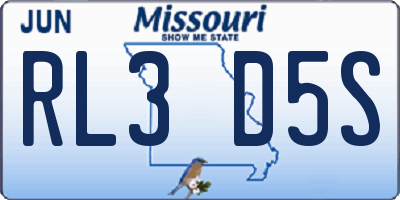 MO license plate RL3D5S