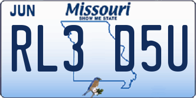 MO license plate RL3D5U