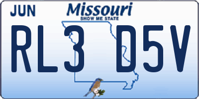 MO license plate RL3D5V