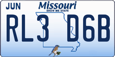 MO license plate RL3D6B