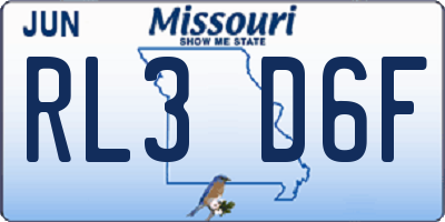 MO license plate RL3D6F