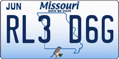 MO license plate RL3D6G