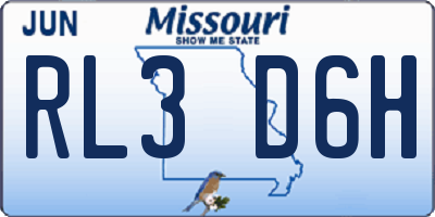 MO license plate RL3D6H
