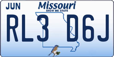 MO license plate RL3D6J