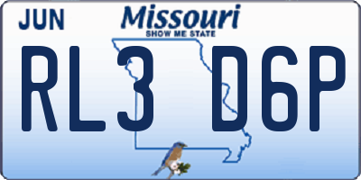 MO license plate RL3D6P