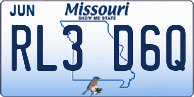MO license plate RL3D6Q