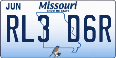 MO license plate RL3D6R