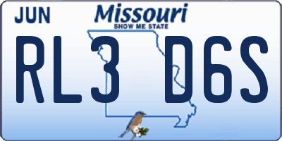 MO license plate RL3D6S