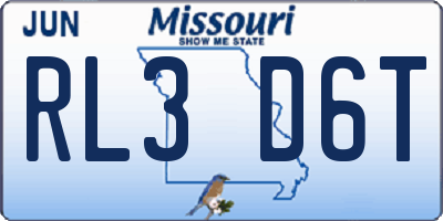 MO license plate RL3D6T