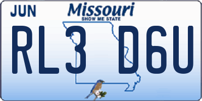 MO license plate RL3D6U