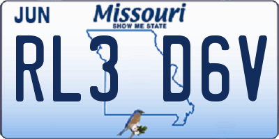 MO license plate RL3D6V