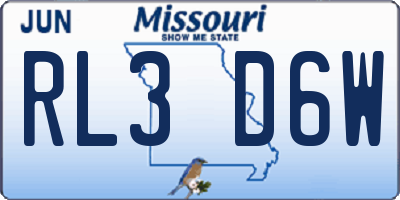 MO license plate RL3D6W