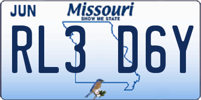 MO license plate RL3D6Y