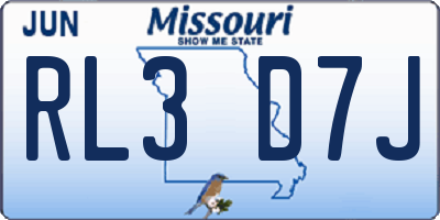 MO license plate RL3D7J