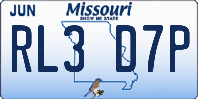 MO license plate RL3D7P