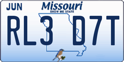 MO license plate RL3D7T