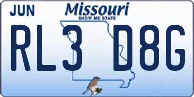 MO license plate RL3D8G
