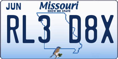 MO license plate RL3D8X
