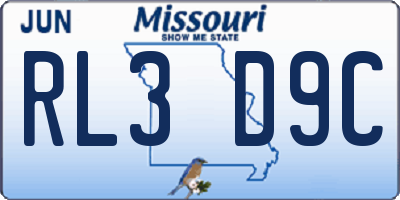 MO license plate RL3D9C