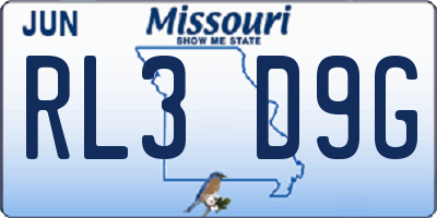 MO license plate RL3D9G