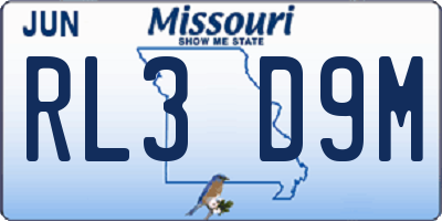 MO license plate RL3D9M