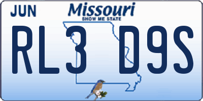 MO license plate RL3D9S