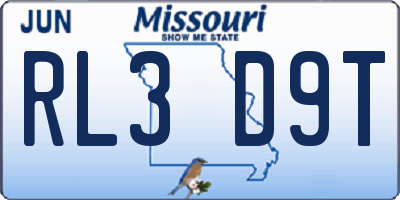 MO license plate RL3D9T