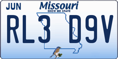 MO license plate RL3D9V