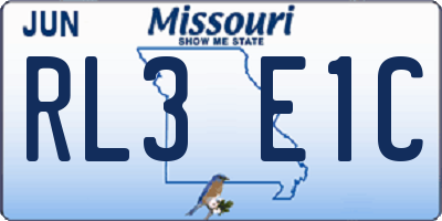 MO license plate RL3E1C