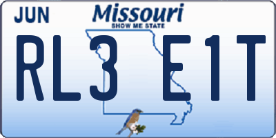 MO license plate RL3E1T