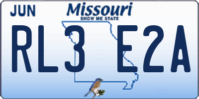MO license plate RL3E2A