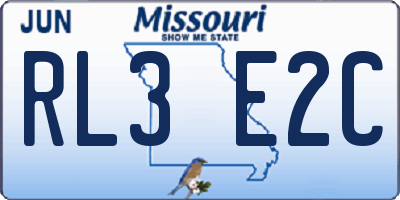 MO license plate RL3E2C