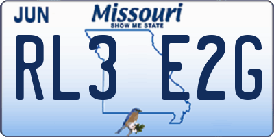 MO license plate RL3E2G