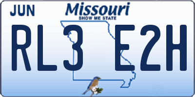 MO license plate RL3E2H