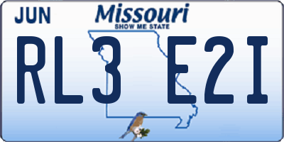 MO license plate RL3E2I