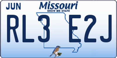 MO license plate RL3E2J