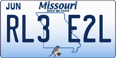 MO license plate RL3E2L