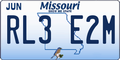 MO license plate RL3E2M