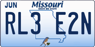 MO license plate RL3E2N