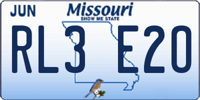 MO license plate RL3E2O