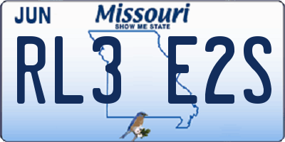 MO license plate RL3E2S